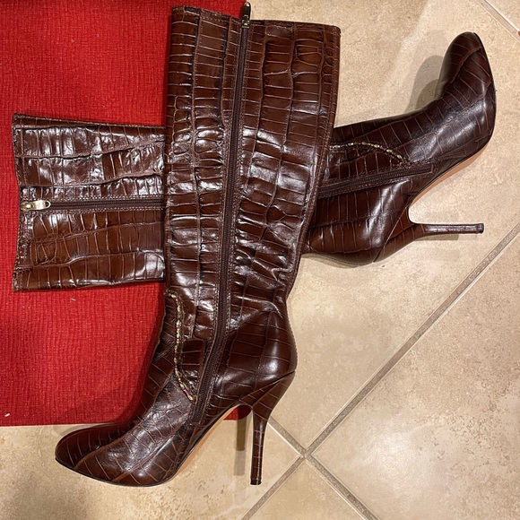 Joan and David Croc skin leather upper boots - Picture 3 of 8